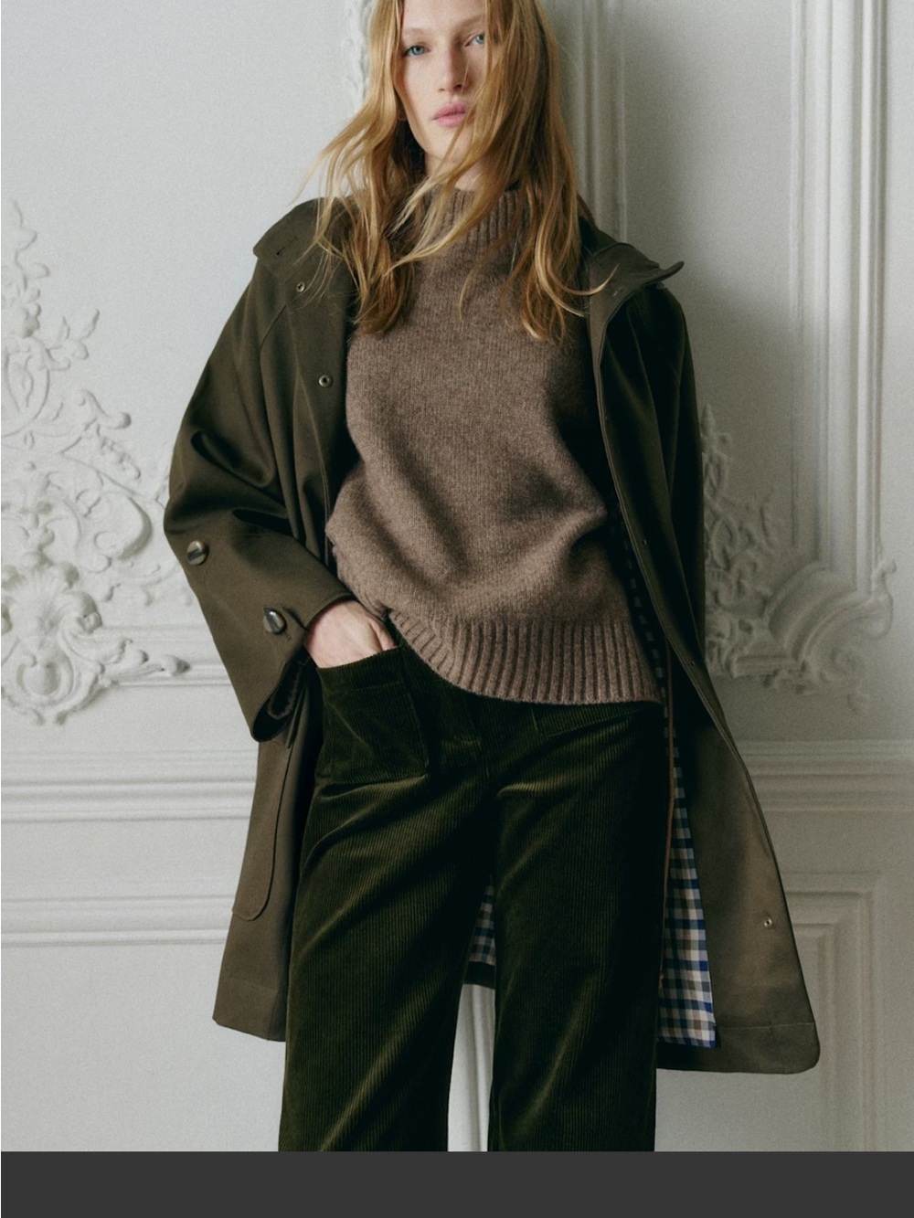 Sezane Hugo Parka Olive Green - Size 42
